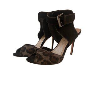JEAN-MICHEL Cazabet Leopard Print Strappy Heels Size 37 1/2 EU